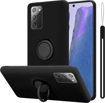 Cadorabo TPU Liquid Ring Silicone Case Hülle (Galaxy Note 20), Smartphone Hülle, Schwarz