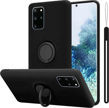 Cadorabo TPU Liquid Ring Silicone Case Hülle (Galaxy S20+), Smartphone Hülle, Schwarz