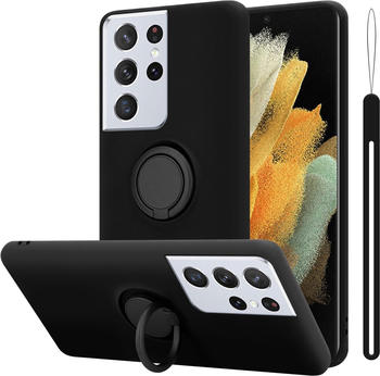 Cadorabo TPU Liquid Ring Silicone Case Hülle (Galaxy S22 Ultra), Smartphone Hülle, Schwarz