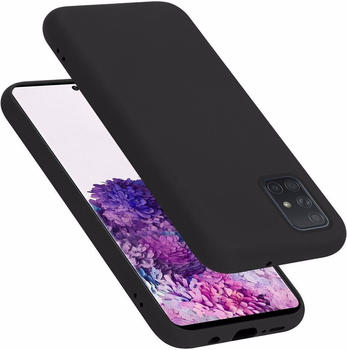 Cadorabo TPU Liquid Silicone Case Cover (Galaxy A51 5G), Smartphone Hülle, Schwarz