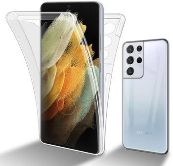 Cadorabo TPU 360 Grad Case Hülle (Galaxy S22 Ultra), Smartphone Hülle, Transparent