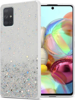 Cadorabo TPU Cover funkelnder Glitter (Galaxy A71), Smartphone Hülle, Transparent