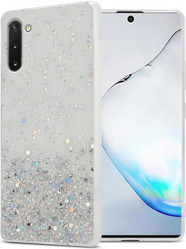 Cadorabo TPU Cover funkelnder Glitter (Galaxy Note 10), Smartphone Hülle, Transparent
