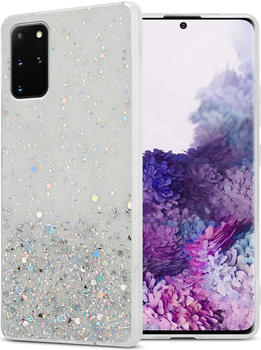 Cadorabo TPU Cover funkelnder Glitter (Galaxy S20+), Smartphone Hülle, Transparent