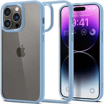 Spigen Schutzhülle Ultra Hybrid für iPhone 14 Pro, Transparent/Blau