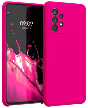 kwmobile Hülle kompatibel mit Samsung Galaxy A52 / A52 5G / A52s 5G - Hülle Silikon gummiert - Handyhülle - Handy Case in Neon Pink