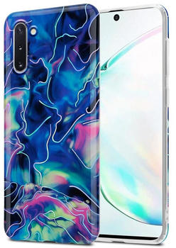 Cadorabo IMD TPU Bunter Marmor Cover (Galaxy Note 10) Blau Pink