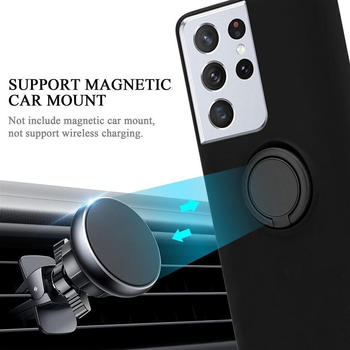 Cadorabo TPU Liquid Ring Silicone Case Hülle (Galaxy S21 Ultra) Schwarz