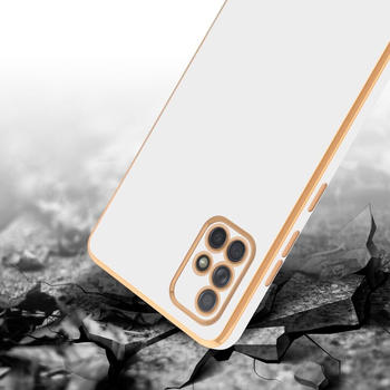 Cadorabo Hülle für Samsung Galaxy A71 4G im TPU mit Kameraschutz LM130 Style (Galaxy A71) Weiss