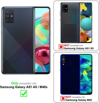 Cadorabo Hülle für Samsung Galaxy A51 4G / M40s Schutz Hülle in Türkis Schutzhülle Handy Hülle Etui Case Blumen Flower