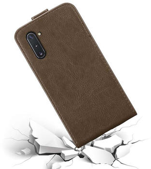 Cadorabo Hülle für Samsung Galaxy NOTE 10 Schutz Hülle in Braun Flip Etui Handyhülle Case Cover