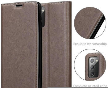 Cadorabo Hülle für Samsung Galaxy NOTE 20 Schutz Hülle in Braun Handyhülle Etui Case Cover Magnetverschluss