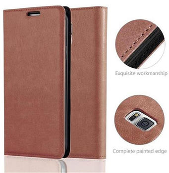 Cadorabo Hülle für Samsung Galaxy S5 / S5 NEO Schutz Hülle in Braun Handyhülle Etui Case Cover Magnetverschluss