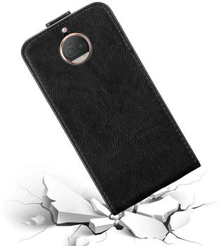 Cadorabo Hülle für Motorola MOTO G5S PLUS Schutz Hülle in Schwarz Flip Etui Handyhülle Case Cover