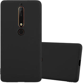 Cadorabo Hülle für Nokia 6.1 Schutzhülle in Schwarz Handyhülle TPU Silikon Etui Case Cover