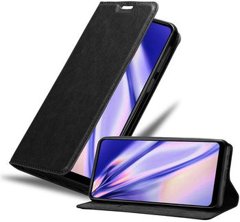 Cadorabo Hülle für Samsung Galaxy A21 Schutz Hülle in Schwarz Handyhülle Etui Case Cover Magnetverschluss