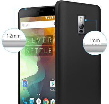 Cadorabo Schutzhülle für OnePlus ONE Hülle in Schwarz Handyhülle TPU Silikon Etui Cover Case