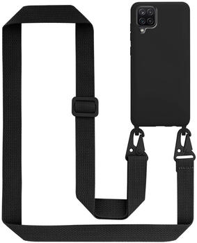 Cadorabo TPU Cover Handy Kette Liquid (Galaxy A12 Galaxy M12) Schwarz