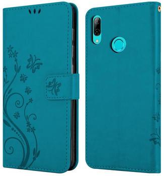 Cadorabo Hülle für Honor 10 LITE / Huawei P SMART 2019 Schutz Hülle in Blau Schutzhülle Handy Hülle Etui Case Blumen