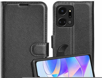 Wigento Für Honor X7a Handy Tasche Wallet Premium Schutz Hülle Case Cover Etuis Zubehör Schwarz