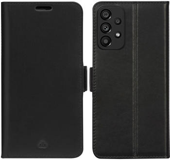 19twenty8 für Samsung Galaxy A53 Hülle - Echtleder Klapphülle - Handyhülle Schwarz