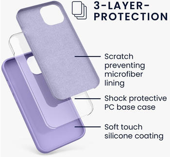 kwmobile Hülle kompatibel mit Apple iPhone 13 - Hülle Silikon gummiert - Handyhülle - Handy Case in Lavendel