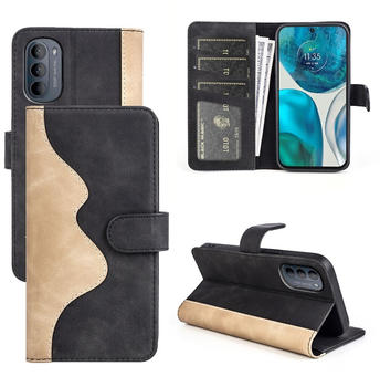 Wigento Für Motorola Moto G52 4G Design Handy Tasche Wallet Premium Schwarz Schutz Hülle Case Cover Etuis Neu Zubehör