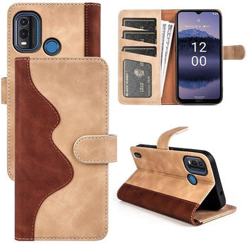 Wigento Für Nokia G11 Plus Design Handy Tasche Wallet Premium Braun Schutz Hülle Case Cover Etuis Neu Zubehör