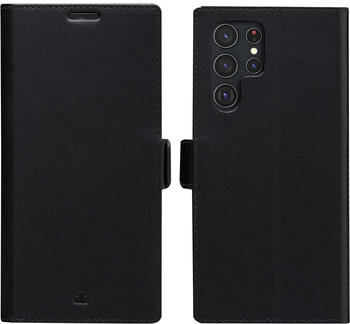 19twenty8 Samsung Galaxy S22 Ultra Hülle - Echtleder Klapphülle - Handyhülle Schwarz