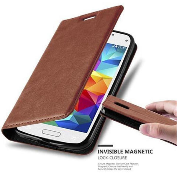 Cadorabo Hülle für Samsung Galaxy S5 MINI / S5 MINI DUOS Schutz Hülle in Braun Handyhülle Etui Case Cover