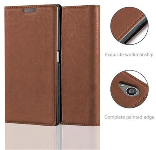 Cadorabo Hülle für Sony Xperia Z5 Schutz Hülle in Braun Handyhülle Etui Case Cover Magnetverschluss