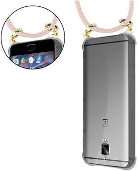 Cadorabo Hülle für OnePlus 3 / 3T Schutzhülle in Rosa Handy Kette Silikon Kordel abnehmbares Etui