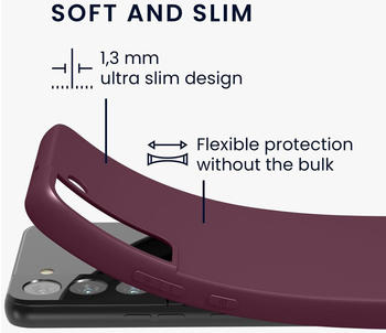 kwmobile Hülle kompatibel mit Samsung Galaxy S22 - Hülle Silikon - Soft Handyhülle - Handy Case in Bordeaux Violett