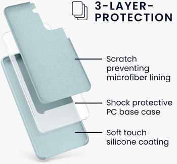 kwmobile Hülle kompatibel mit Samsung Galaxy S21 - Hülle Silikon gummiert - Handyhülle - Handy Case in Cool Mint