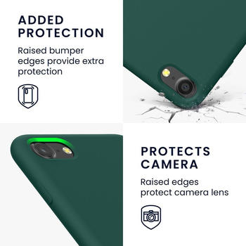 kwmobile Slim Case kompatibel mit Apple iPhone SE (2022) / SE (2020) / 8/7 - Hülle Silikon Handy - gummiert - Handyhülle Türkisgrün