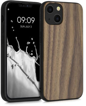 kwmobile Bumper Handyhülle kompatibel mit Apple iPhone 13 - Holz Hülle Handy Case Cover Dunkelbraun