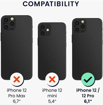 kwmobile Hülle kompatibel mit Apple iPhone 12/12 Pro - Handyhülle Holz TPU Cover - Vintage Kompass mit Perlmutt Dunkelbraun