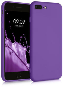kwmobile Slim Case kompatibel mit Apple iPhone 7 Plus / 8 Plus - Hülle Silikon Handy - gummiert - Handyhülle Orchidee Lila