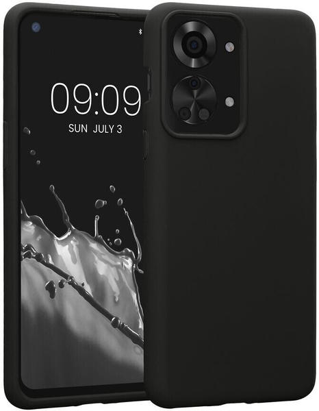 kwmobile Hülle kompatibel mit OnePlus Nord 2T 5G - Hülle Silikon gummiert - Handyhülle - Handy Case in Schwarz