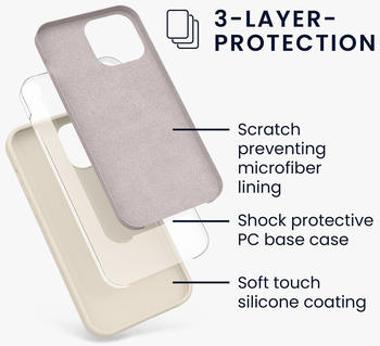 kwmobile Hülle kompatibel mit Apple iPhone 13 Pro Max - Hülle Silikon gummiert - Handyhülle - Handy Case in Creme