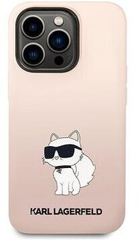 Karl Lagerfeld Karl Lagerfeld Flüssigkeit Silikon Choupette NFT zurück Abdeckung für iPhone 14 Pro Max Rosa