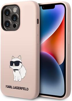 Karl Lagerfeld Karl Lagerfeld Flüssigkeit Silikon Choupette NFT zurück Abdeckung für iPhone 14 Pro Rosa