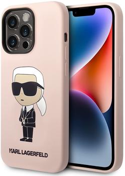 Karl Lagerfeld Karl Lagerfeld Flüssigsilikon Ikonik NFT Rückseite Abdeckung für iPhone 14 Pro Max Rosa