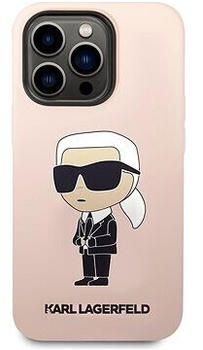 Karl Lagerfeld Karl Lagerfeld Liquid Silicone Ikonik NFT Rückwand für iPhone 14 Pro Pink