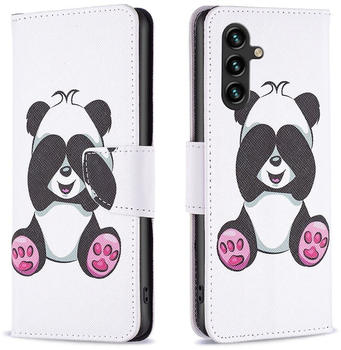 Wigento Für Samsung Galaxy A14 5G Kunstleder Handy Tasche Book Motiv 5 Goldener Schmetterling Schutz Hülle Case Cover Etuis Bookcover Phonecase