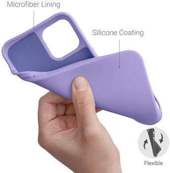 kwmobile Slim Case kompatibel mit Apple iPhone 12 Pro Max - Hülle Silikon Handy - gummiert - Handyhülle Veilchen Lila