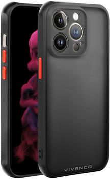 Vivanco Frosted Cover, Schutzhülle für iPhone 14 Pro transparent/schwarz