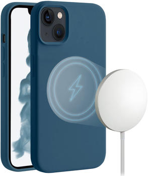 Vivanco Mag Hype Cover für iPhone 14, Magnetic Wireless Charging Support Blau