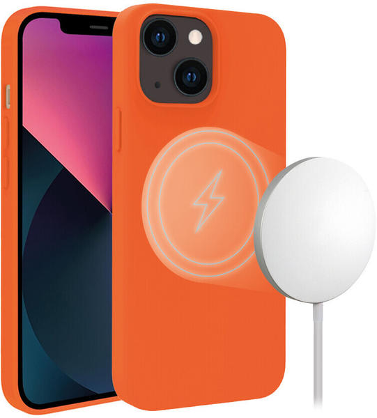 Vivanco Mag Hype Cover, Magnetic Wireless Charging Support für iPhone 13 Orange