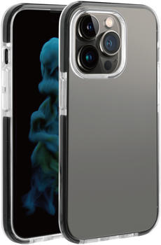 Vivanco Rock Solid, Anti Shock Schutzhülle für iPhone 14 Pro Max Transparent, schwarzer Rahmen